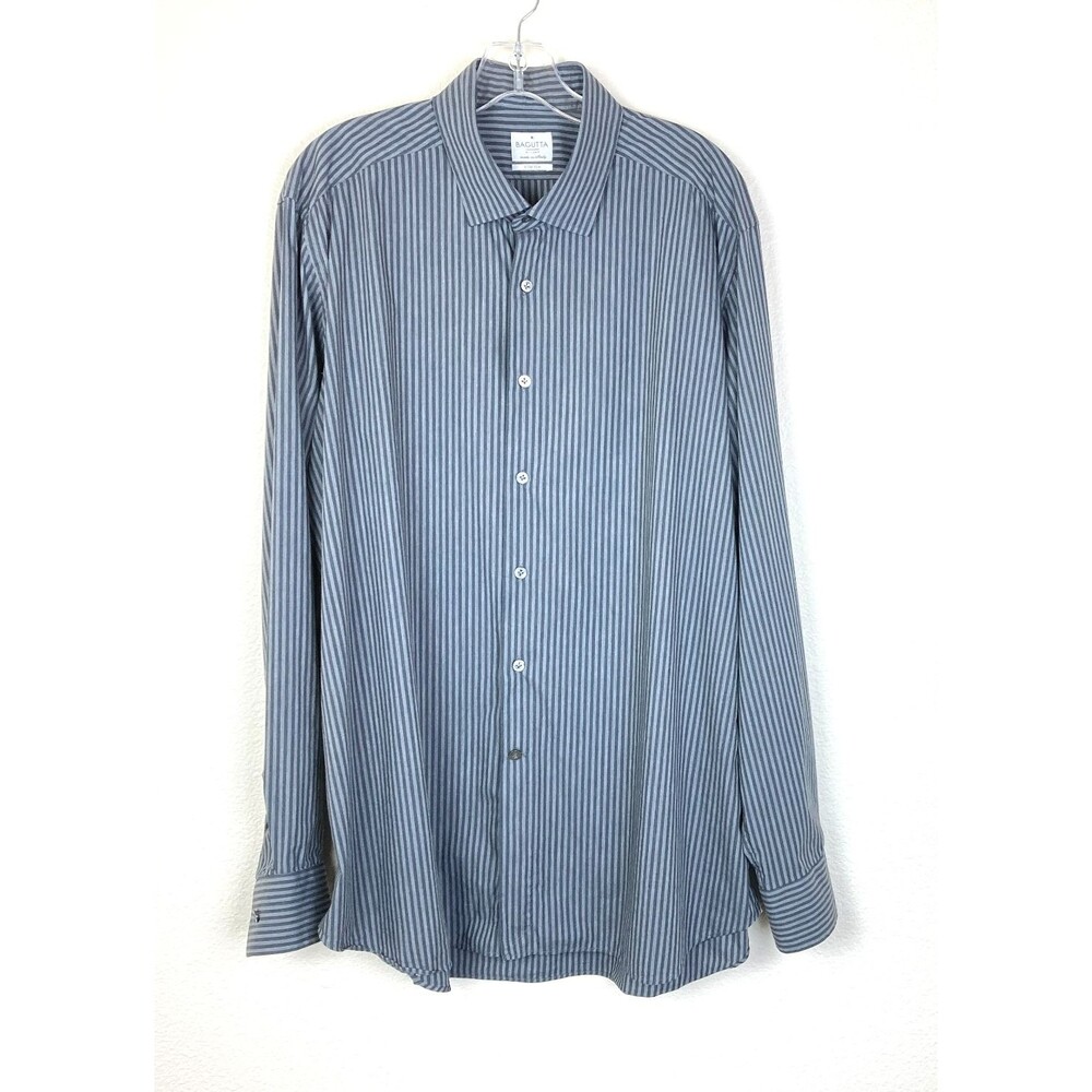 Bagutta Milano Italy Men's Long Sleeve Button Up Dress Shirt Size 18.5/46 Slim
